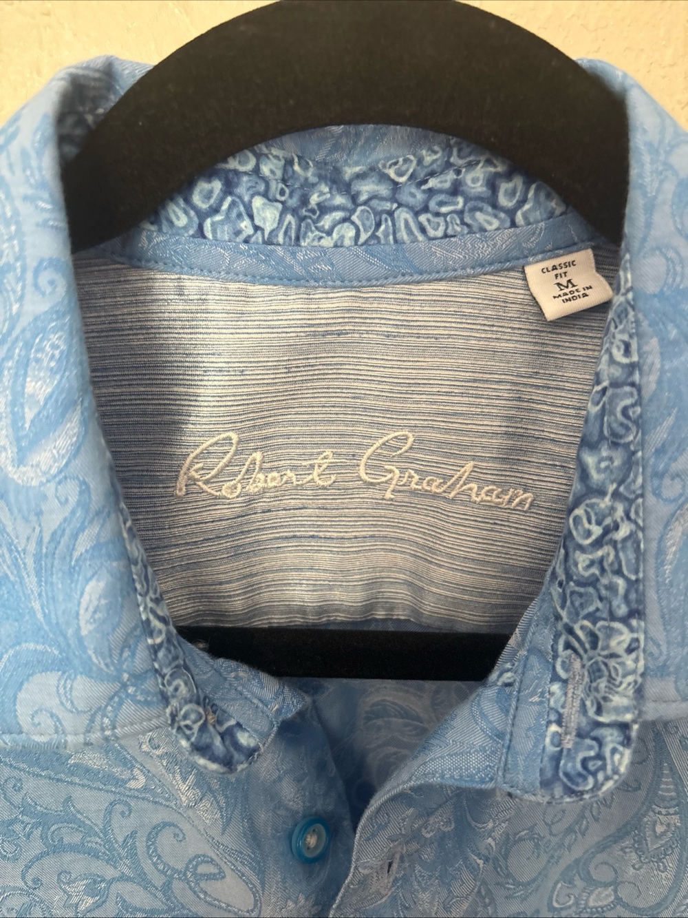 Robert Graham Blue Paisley Men's Button-Up Shirt - Picture 2 of 6